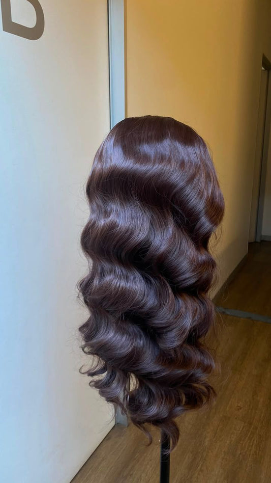 Chocolate brown body wave blended. 13*4